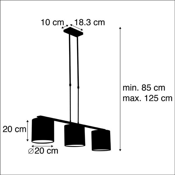 Hängelampe mit Samtschirmen Pfau mit Gold 20cm - Combi 3 Deluxe