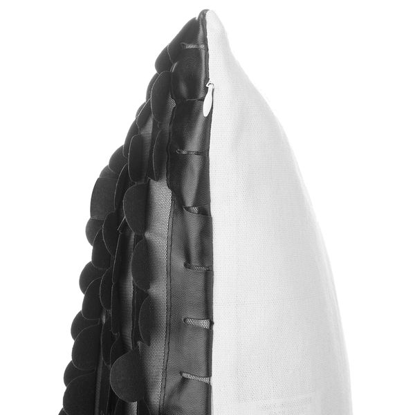 Dekokissen 2er Set LOBELIA Kunstleder 45 x 45 cm Schwarz Ohne Muster