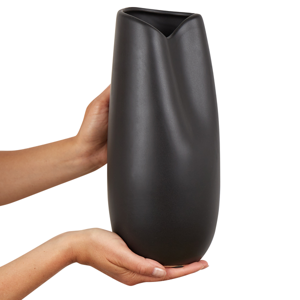 Dekovase DERBE Steinzeug 32 cm Schwarz