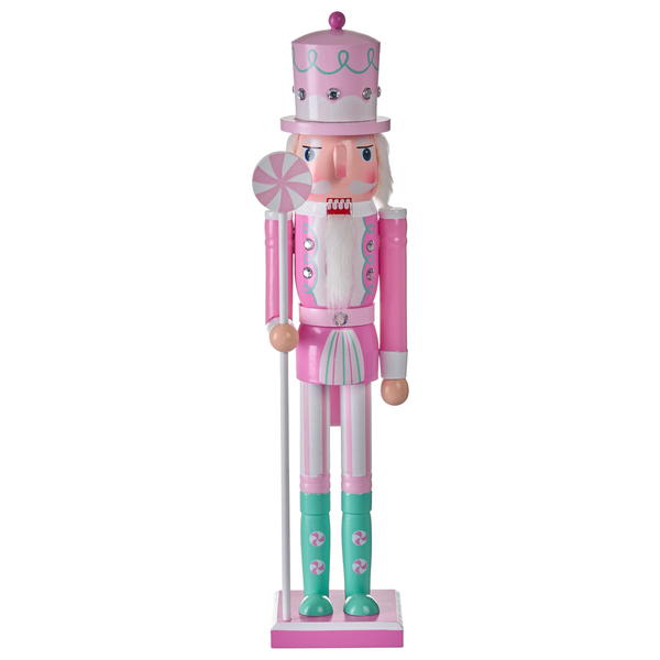 Dekorativer Nussknacker mit Zuckerstange als Weihnachtsdekoration