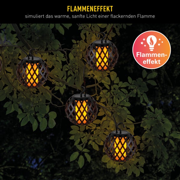 Dekorative Hängelaterne mit Flammeneffekt für den Außenbereich