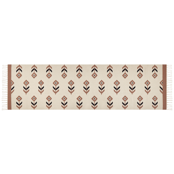 Teppich NIAVAN Beige 80 x 300 cm Baumwolle Kelim