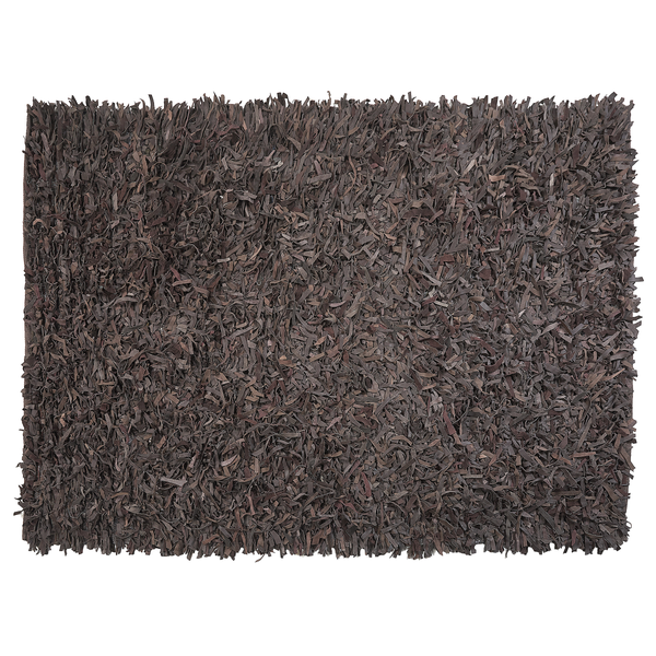 Teppich MUT Dunkelbraun 160 x 230 cm Echtleder
