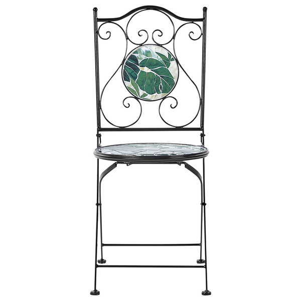Gartenstuhl 2er Set COZZANA Metall Schwarz