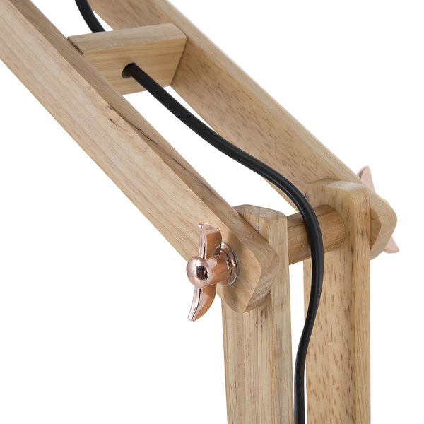 Schreibtischlampe SALADO verstellbar Holz Kupfer