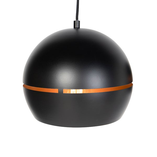 Design Hängelampe schwarz mit goldenem Interieur 3 Leuchten - Buell
