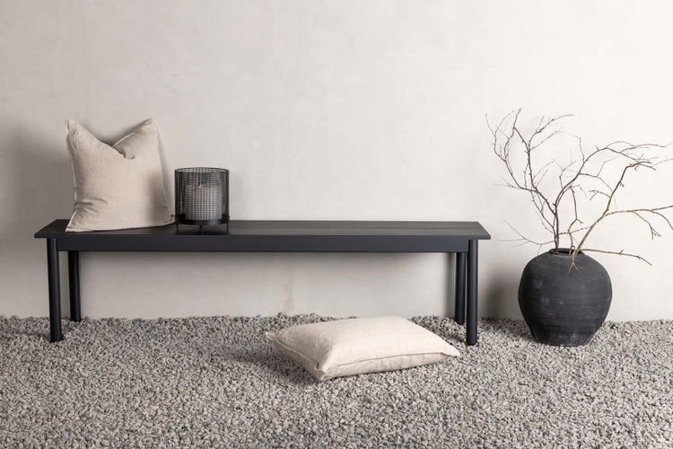 Modena Gartenbank schwarz. 180 X 40 X 35 cm