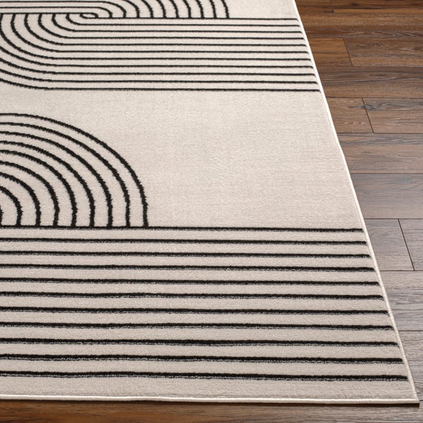 Moderner Skandinavischer Teppich Weiß/Schwarz 130x170 cm CONSTANCE