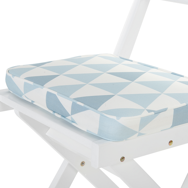 Bistro Set inkl. Kissen klappbar FIJI Akazienholz Blau