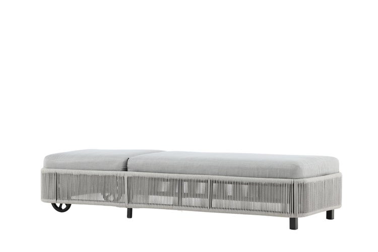 Virya Sonnenliege grau, schwarz. 75 X 205 X 32 cm