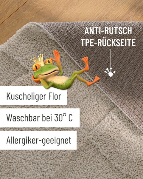 Maschinengetuftete Badematte, robust und pflegeleicht, geprüfte Top-Qualität.