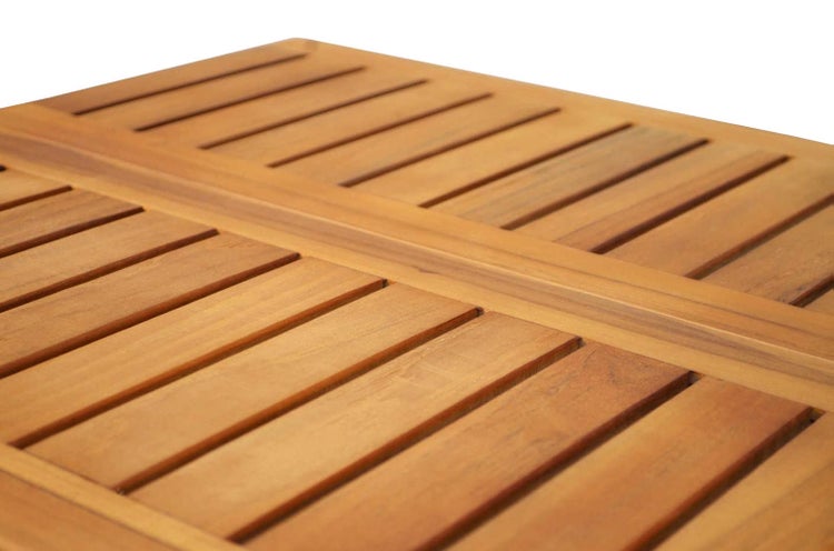 Teak Beistelltisch Balkontisch Gartentisch Beistelltisch Holz Klapptisch Blumenhocker Holz 50 x 50 cm klappbar handlich wetterfest