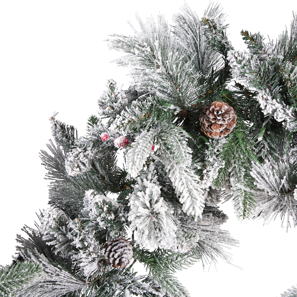 Weihnachtsgirlande Schnee bedeckt LED WHITEHORN 270 cm Weiß