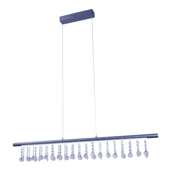 LED Pendelleuchte NOBILIS Länge ca. 100 cm, aus Metall und Kunststoff in Grau, mit fest verbauten LEDs, Beleuchtung für Wohnzimmer, Esszimmer oder Büro