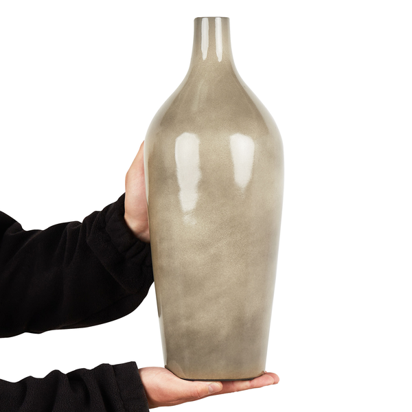 Blumenvase LEGANES Keramik 47 cm Taupe