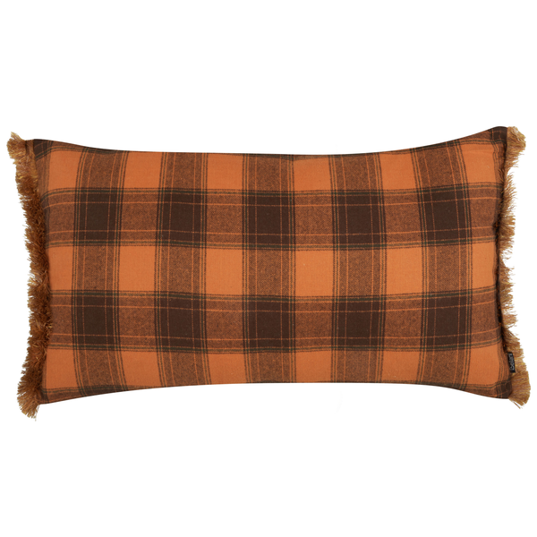 Dekokissen 2er Set BARJA 40 x 70 cm Orange Kariertes Muster
