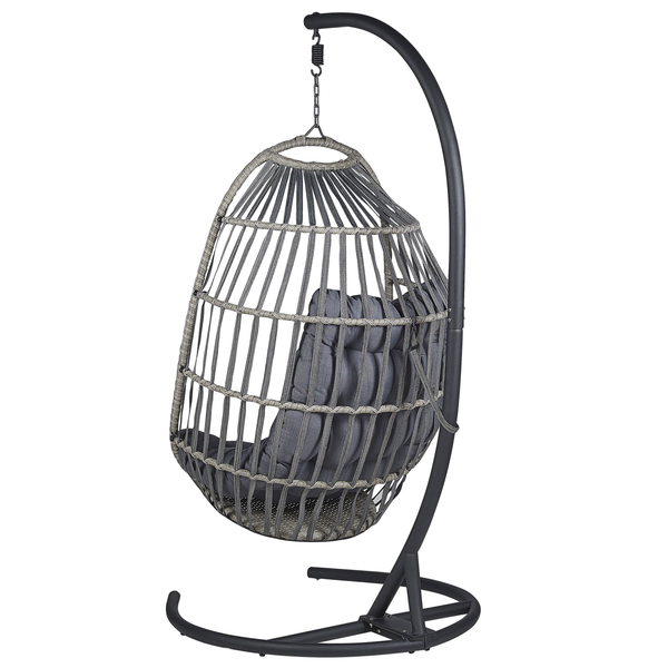 Hängesessel mit Gestell SESIA Polyrattan Dunkelgrau