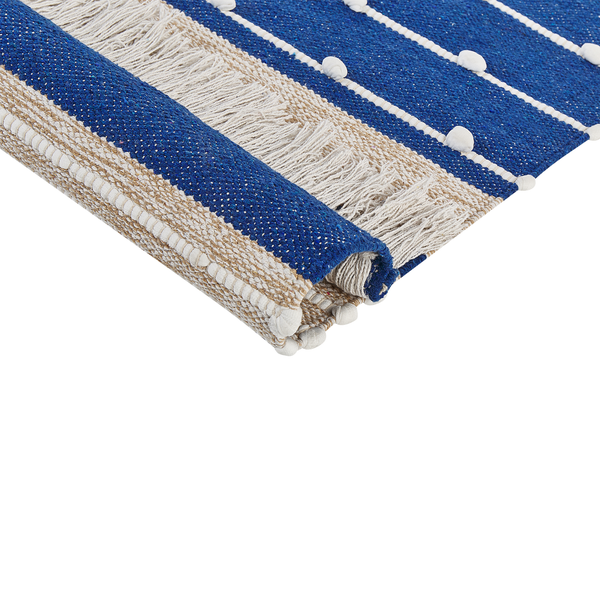 Teppich KONDHALI Blau 80 x 150 cm Baumwolle