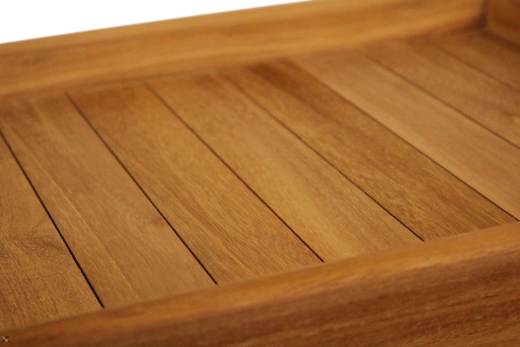 Teak Beistelltisch Serviertisch 70 x 38 cm mit abnehmbarem Tablett klappbar