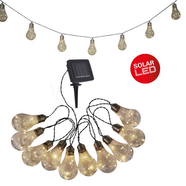 Solarbetriebene Lichterkette mit Glühbirnenform
