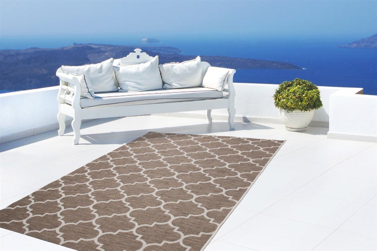 Flachflor Teppich Leonie Beige Modern 80 x 150 cm