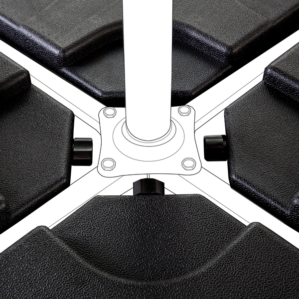 Sonnenschirmfuß CARIA Schwarz Quadratisch 9 kg