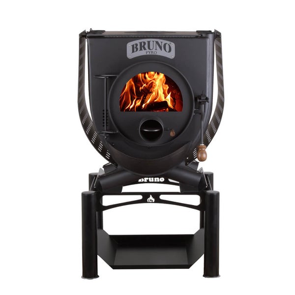 Bruno Pyro Holzofen mit brennendem Holz