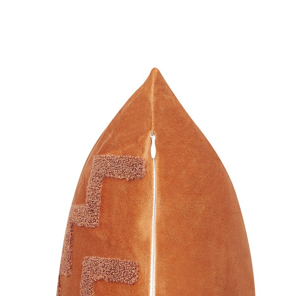 Dekokissen 2er Set SERGIPE Samtstoff 45 x 45 cm Orange Geometrisches Muster