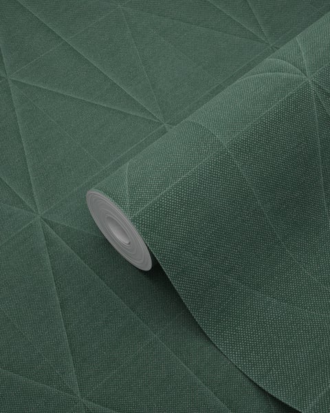 Origin Wallcoverings Tapete Origami-Muster Dunkelgrün - 53 cm x 10.05 m - 347859