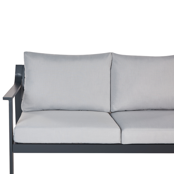 Gartensofa 3-Sitzer KIATO Metall Hellgrau