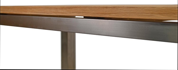 Gartentisch Teakholz Edelstahl 165 x 90 cm modern premium für Garten Terrasse