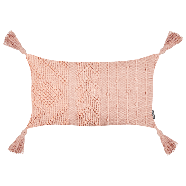Dekokissen 2er Set VALVARIA Baumwolle 30 x 50 cm Pfirsichrosa ZickZack-Muster