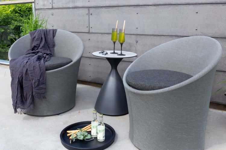 Spoga Garten Lounge Sätze 3 Teile schwarz,grau. 40 X 40 X 52 cm