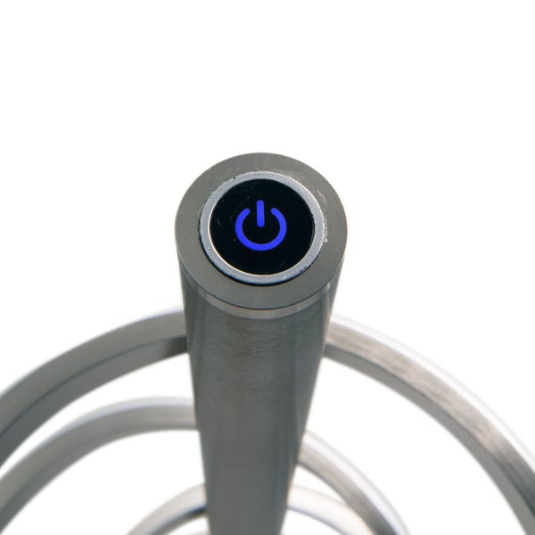 LED-Stehleuchte BELLEZA, moderne Stehlampe aus Metall und Kunststoff in Nickel matt und Weiß, mit fest verbauten LEDs, 140 hoch, Beleuchtung für Wohnzimmer, Esszimmer, Schlafzimmer oder Büro.