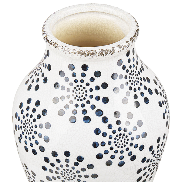 Blumenvase NEMEA Steinzeug 25 cm Weiß