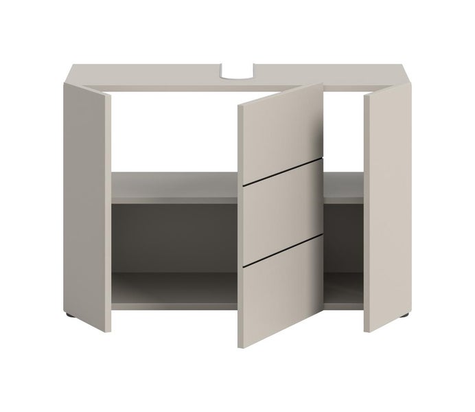 Waschbeckenunterschrank mit zwei Türen und Regalen