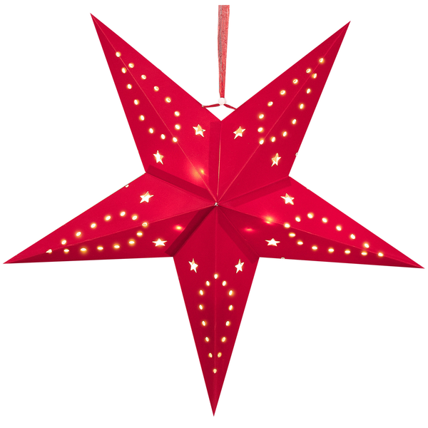 Wanddekoration 2er Set LED MOTTI Stern 45 cm Rot