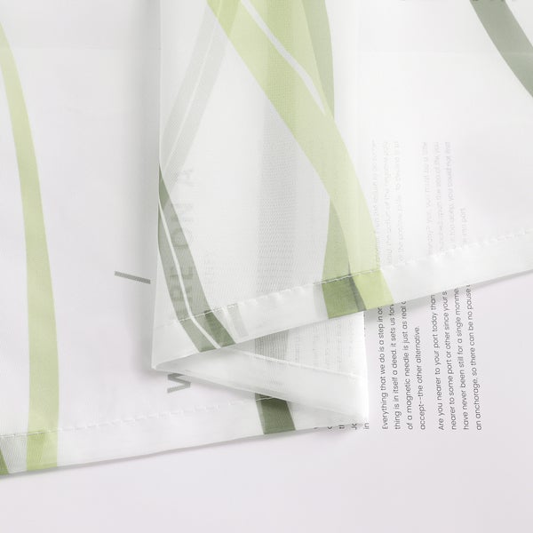 Gardine mit Streifenmuster und Textaufdruck