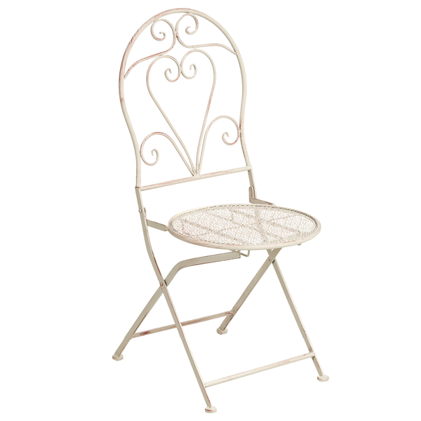 Gartenstuhl 2er Set FOLELLI klappbar Metall Hellbeige