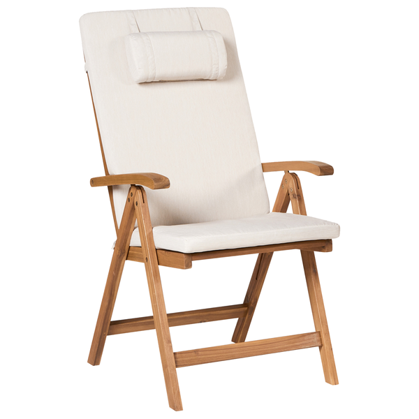 Set mit 2 Stühlen und Sitzkissen JAVA PREMIUM Akazienholz Hellbeige
