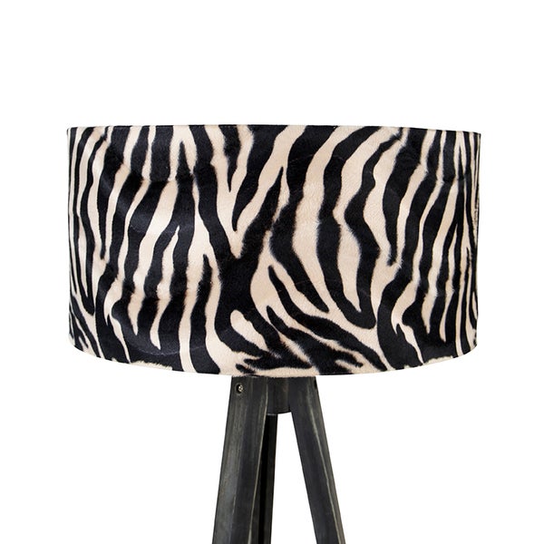 Stehlampe Stativ schwarz mit Schirm Zebra 50 cm - Tripod Classic