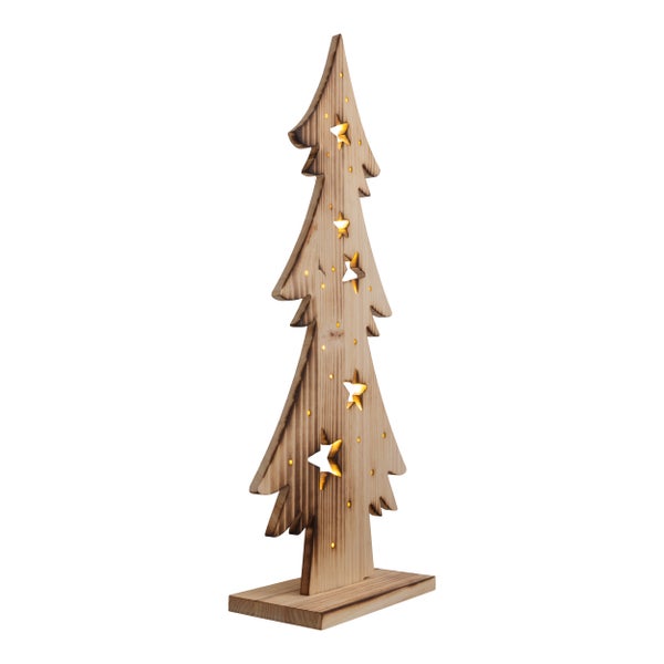 Dekorativer Holzweihnachtsbaum mit Sternen