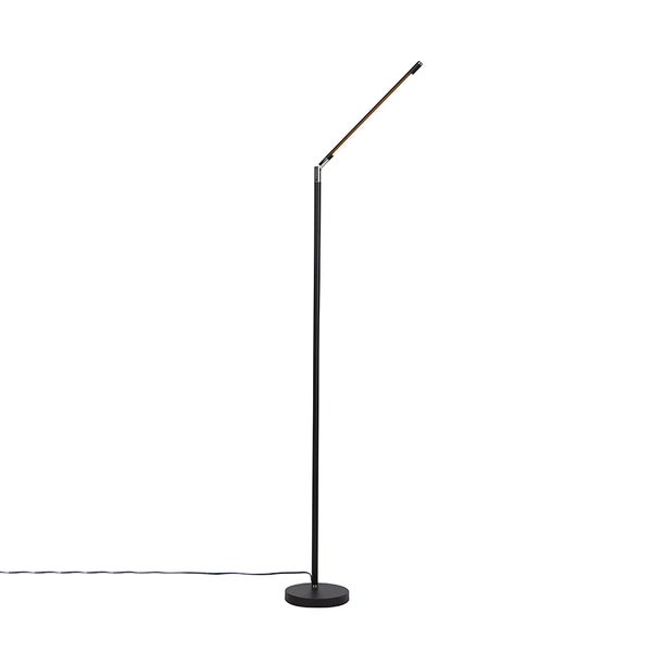 QAZQA - Moderne Stehleuchte I Stehlampe I Standleuchte I Lampe I Leuchte schwarz inkl. LED mit Touchdimmer - Berdien Dimmer I Dimmbar I Wohnzimmer - Stahl Länglich - I (nicht austauschbare) LED