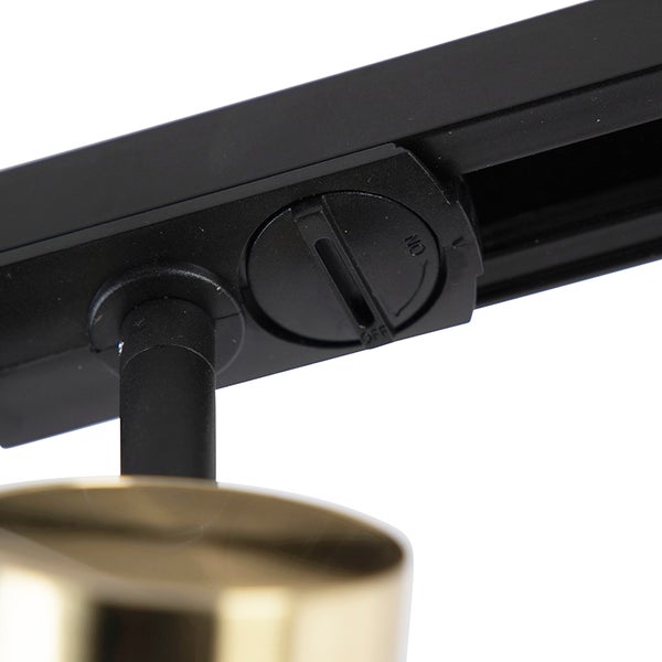 Schienensystem mit 3 Spots 1-phasig schwarz mit Gold - Jeana