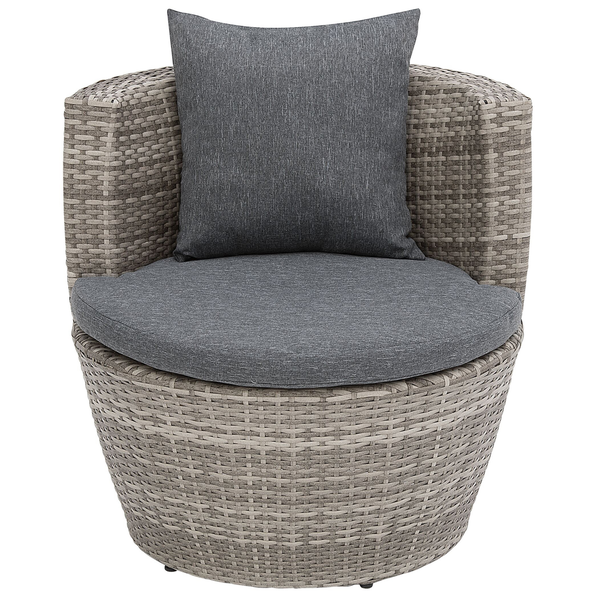Bistro Set inkl. Kissen CAPRI Polyrattan Grau