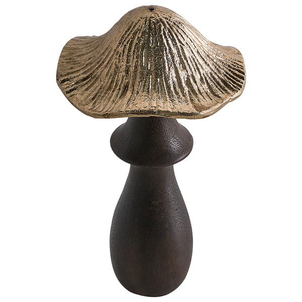 Dekorative Pilzfigur aus Holz und Metall