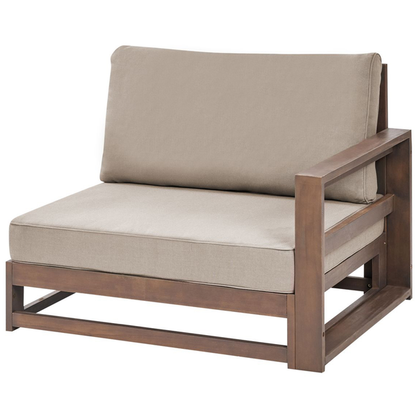 Gartensofa 3-Sitzer TIMOR modular zertifiziertes Akazienholz Dunkelbraun
