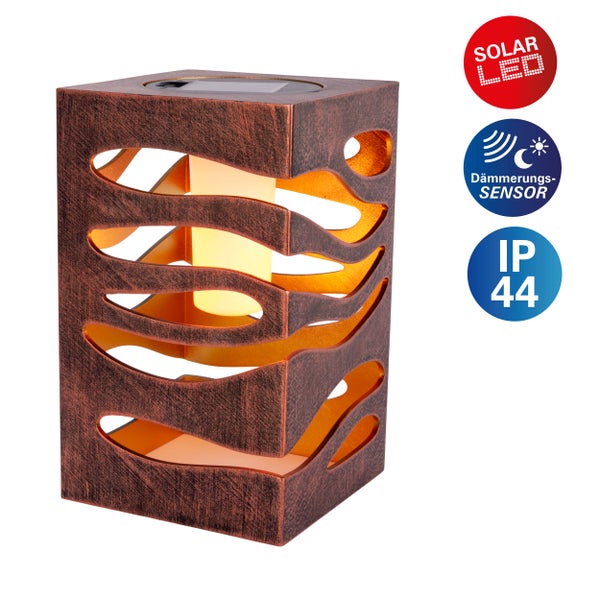Dekorative Solarleuchte mit Dämmerungssensor und Schutzart IP44