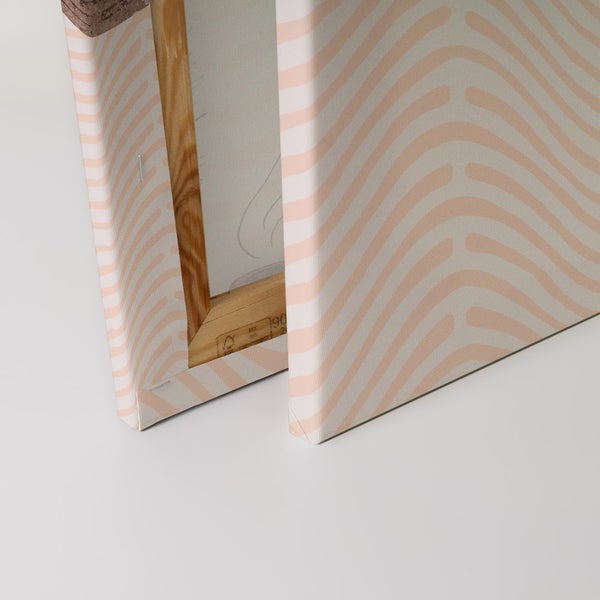 Leinwandbild mit abstraktem Muster und Holzrahmen