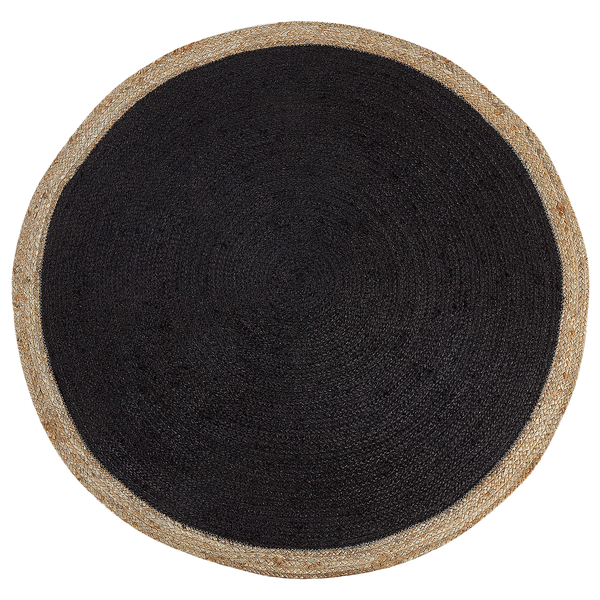 Teppich MENEMEN Schwarz ø 120 cm Jute